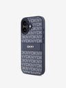DKNY DKNY PU Leather Repeat Pattern Tonal Stripe Zadní Kryt pro iPhone 16 Blue