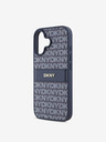 DKNY DKNY PU Leather Repeat Pattern Tonal Stripe Zadní Kryt pro iPhone 16 Blue