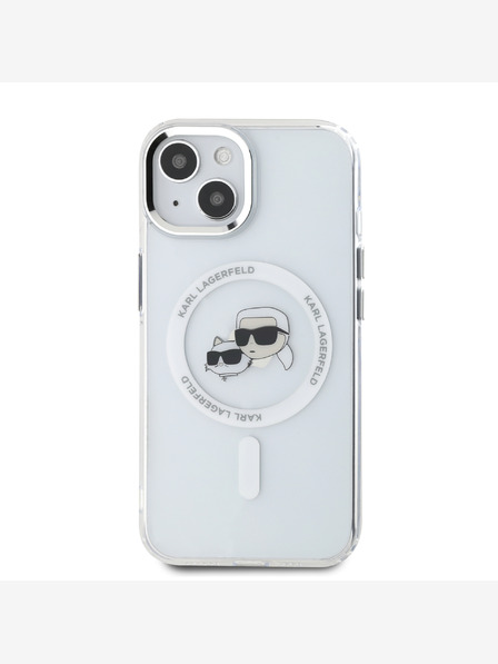 Karl Lagerfeld Karl Lagerfeld IML K&CH Heads Metal Frame MagSafe Zadní Kryt pro iPhone 13 Transparent