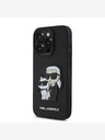 Karl Lagerfeld Karl Lagerfeld PU Saffiano Karl and Choupette Zadní Kryt pro iPhone 15 Pro Black