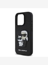 Karl Lagerfeld Karl Lagerfeld PU Saffiano Karl and Choupette Zadní Kryt pro iPhone 15 Pro Black