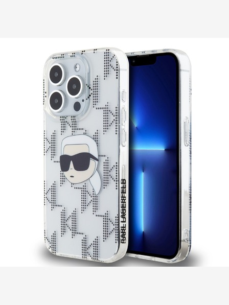 Karl Lagerfeld Karl Lagerfeld IML Electroplated Karl Head Zadní Kryt pro iPhone 15 Pro Transparent