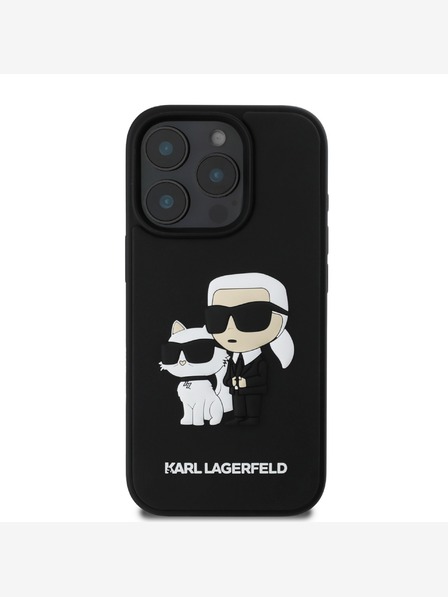 Karl Lagerfeld Karl Lagerfeld PU Saffiano Karl and Choupette Zadní Kryt pro iPhone 16 Pro Max Black
