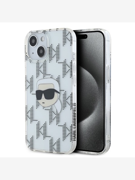 Karl Lagerfeld Karl Lagerfeld IML Electroplated Karl Head Zadní Kryt pro iPhone 15 Transparent