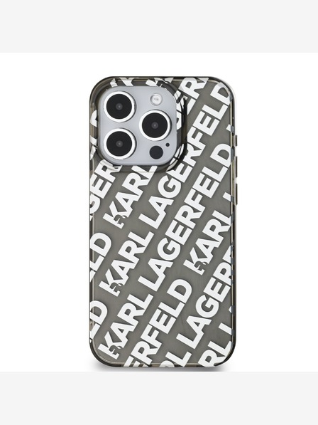 Karl Lagerfeld Karl Lagerfeld IML Electroplated Repeated Logo Zadní Kryt pro iPhone 15 Pro Silver