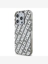 Karl Lagerfeld Karl Lagerfeld IML Electroplated Repeated Logo Zadní Kryt pro iPhone 15 Pro Silver