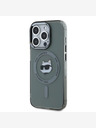Karl Lagerfeld Karl Lagerfeld IML Choupette Head Metal Frame MagSafe Zadní Kryt pro iPhone 15 Pro Black
