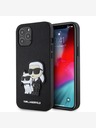 Karl Lagerfeld Karl Lagerfeld PU Saffiano Karl and Choupette Zadní Kryt pro iPhone 12/12 Pro Black