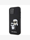Karl Lagerfeld Karl Lagerfeld PU Saffiano Karl and Choupette Zadní Kryt pro iPhone 12/12 Pro Black