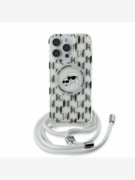 Karl Lagerfeld Karl Lagerfeld IML Monogram Crossbody K&CH Heads MagSafe Zadní Kryt pro iPhone 16 Pro Max Transparent