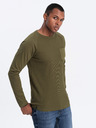Ombre Clothing Khaki pánské basic tričko s kapsičkou Ombre Clothing