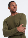 Ombre Clothing Khaki pánské basic tričko s kapsičkou Ombre Clothing