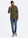 Ombre Clothing Khaki pánské basic tričko s kapsičkou Ombre Clothing