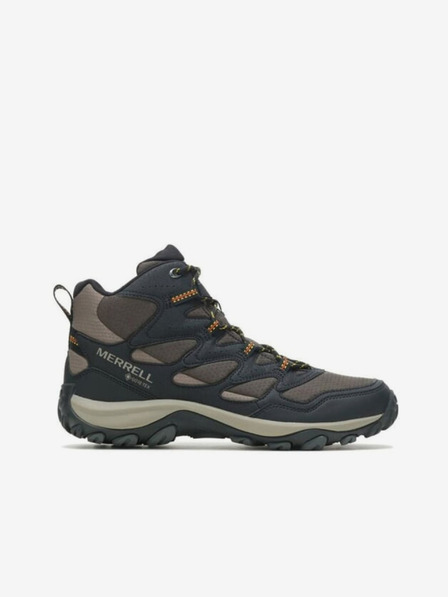 Merrell Hnědo-černé pánské kotníkové outdoorové tenisky MERRELL West Rim Sport Mid GTX