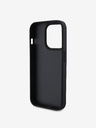 Guess Guess PU 4G Strass Triangle Metal Logo Zadní Kryt pro iPhone 15 Pro Black