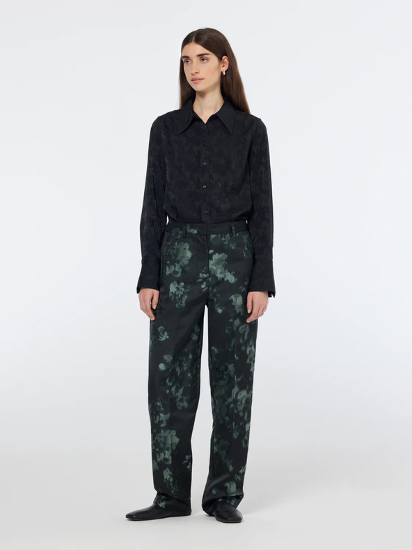 Scotch & Soda Zeleno-černé dámské vzorované kalhoty Scotch & Soda