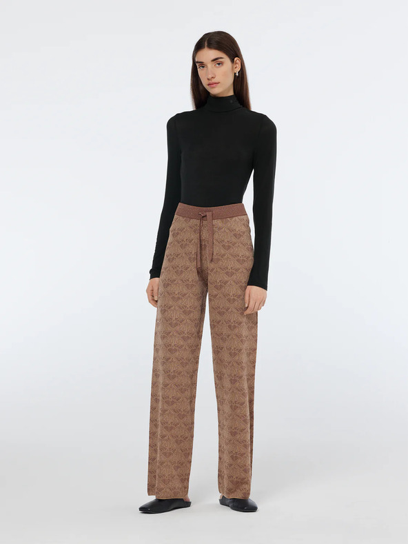 Scotch & Soda Hnědé dámské vzorované pletené kalhoty Scotch & Soda