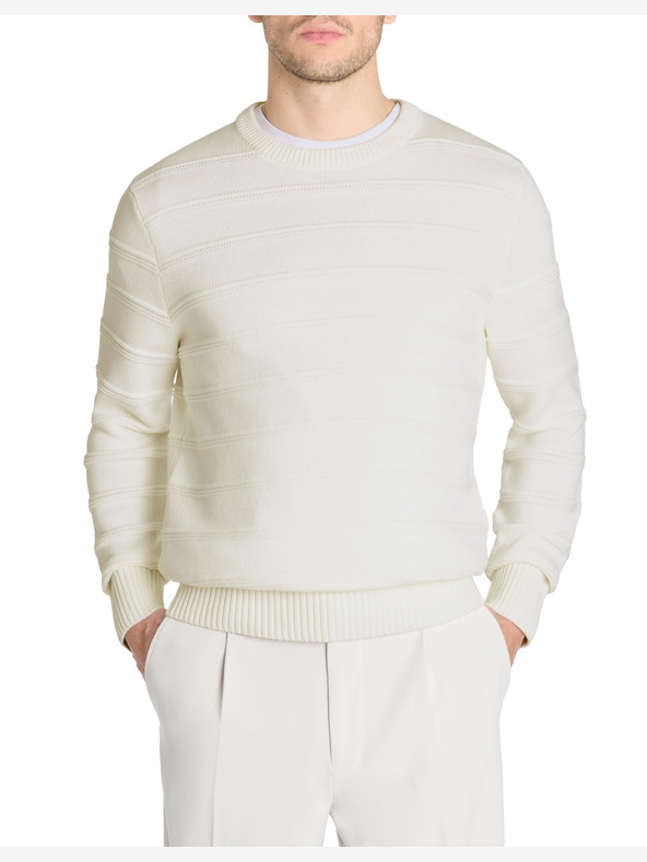 Celio Krémový pánský svetr Celio Leaaron