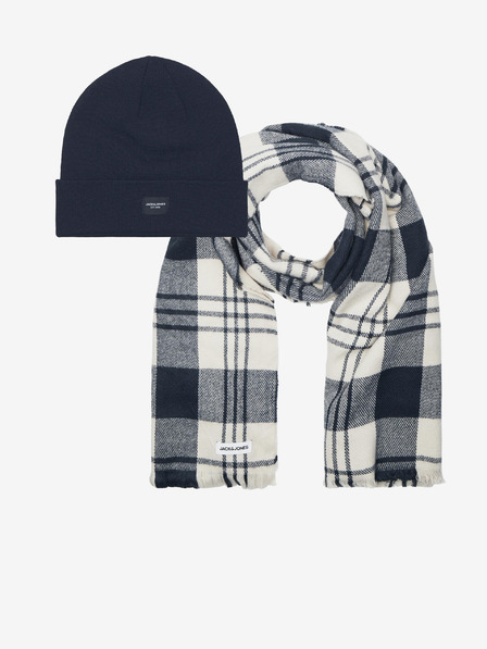 Jack & Jones Sada pánské čepice a šály v tmavě modré barvě Jack & Jones Frost