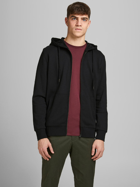 Jack & Jones Černá basic mikina s kapucí Jack & Jones