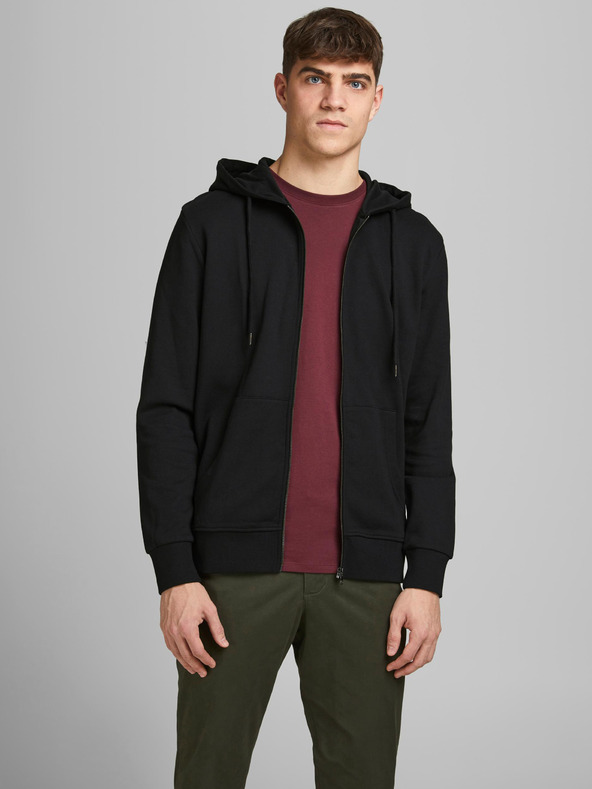Jack & Jones Černá basic mikina s kapucí Jack & Jones