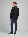 Jack & Jones Černá koženková bunda Jack & Jones Warner