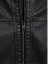 Jack & Jones Černá koženková bunda Jack & Jones Warner