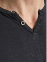Jack & Jones Černé tričko s knoflíky Jack & Jones Esplit
