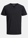 Jack & Jones Černé tričko s knoflíky Jack & Jones Esplit