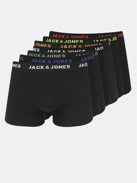 Jack & Jones Sada sedmi černých boxerek Jack & Jones Basic
