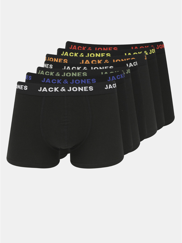 Jack & Jones Sada sedmi černých boxerek Jack & Jones Basic