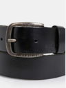 Jack & Jones Černý kožený pánský pásek Jack & Jones Paul