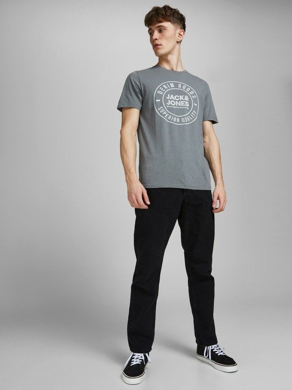 Jack & Jones Černé straight fit džíny Jack & Jones Chris
