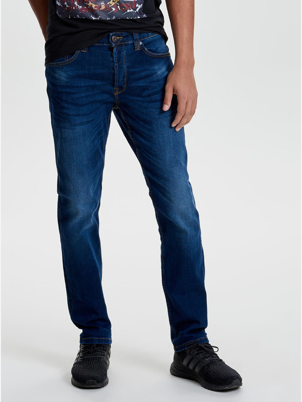 ONLY & SONS Modré džíny s opraným efektem ONLY & SONS Weft