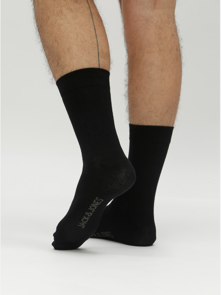 Jack & Jones Sada pěti párů černých pánských ponožek Jack & Jones Jens