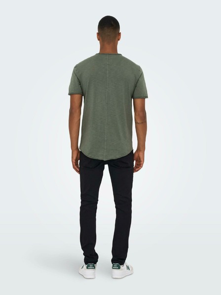 ONLY & SONS Zelené žíhané basic tričko ONLY & SONS Benne