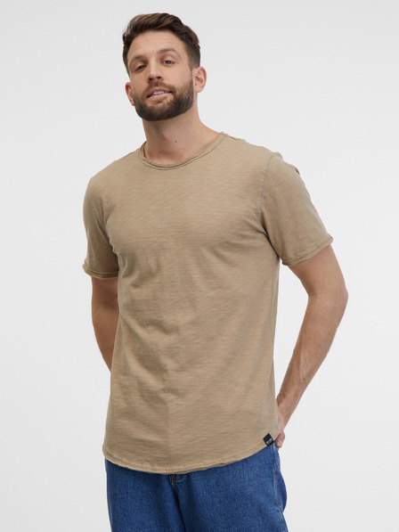 ONLY & SONS Béžové pánské žíhané basic tričko ONLY & SONS Benne