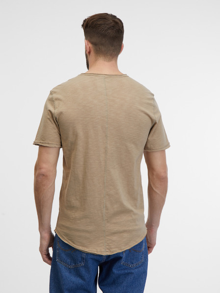 ONLY & SONS Béžové pánské žíhané basic tričko ONLY & SONS Benne