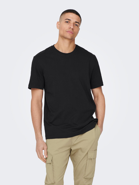 ONLY & SONS Černé pánské basic tričko ONLY & SONS Max Life