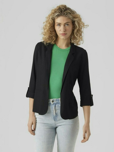 Vero Moda Černé dámské sako s příměsí lnu VERO MODA Jesmilo