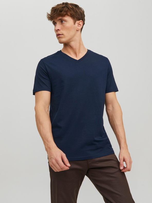 Jack & Jones Tmavě modré pánské basic tričko Jack & Jones Organic