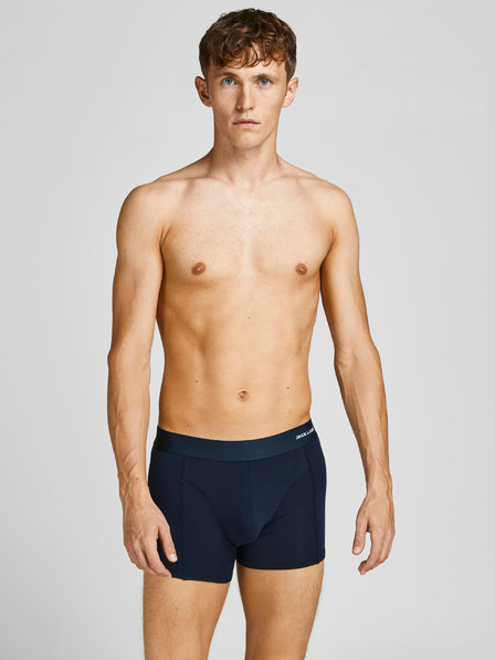 Jack & Jones Sada tří pánských boxerek v tmavě modré, vínově a černé barvě Jack & Jones Basic