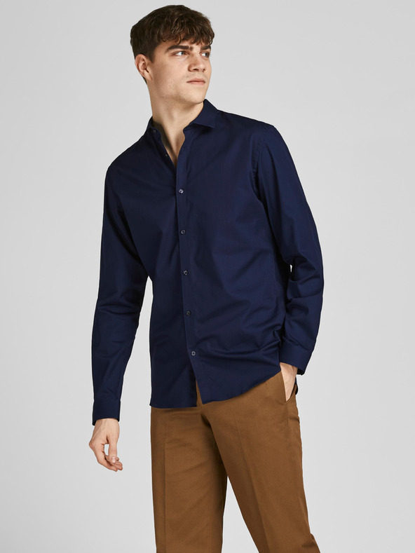 Jack & Jones Tmavě modrá pánská košile Jack & Jones Lacardiff