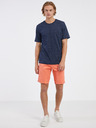 Jack & Jones Tmavě modré pánské žíhané basic tričko Jack & Jones Organic