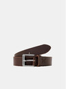 Jack & Jones Tmavě hnědý pánský kožený pásek Jack & Jones Rock