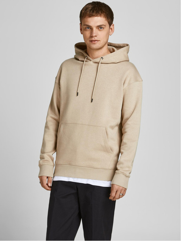 Jack & Jones Béžová pánská mikina s kapucí Jack & Jones Star