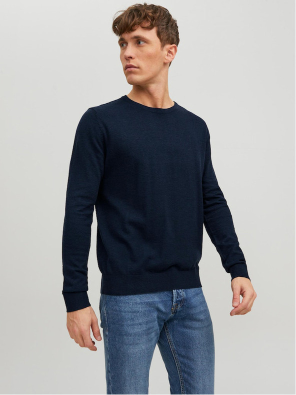 Jack & Jones Tmavě modrý pánský svetr Jack & Jones Emil