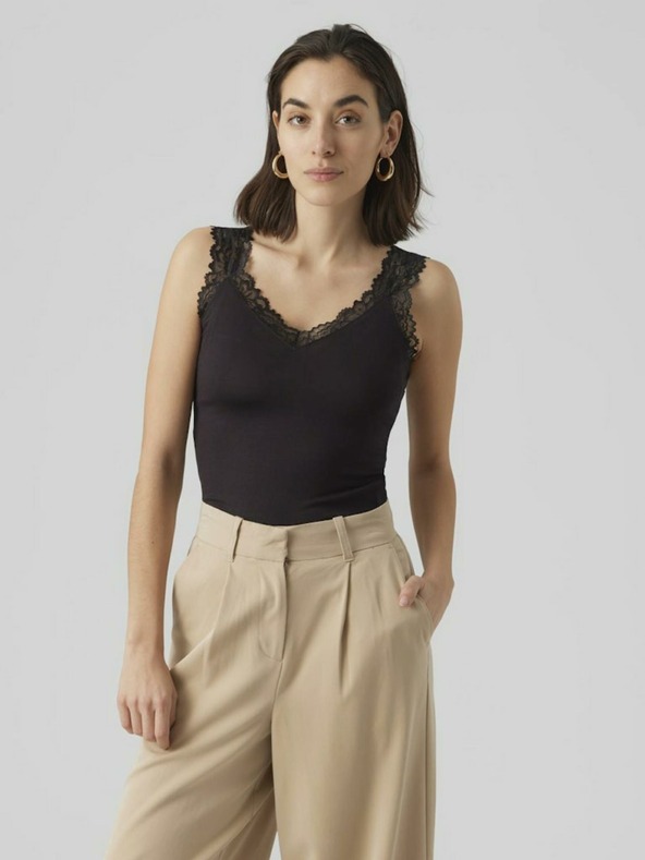 Vero Moda Černé dámské tílko Vero Moda Rosa
