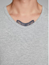 Jack & Jones Světle šedé žíhané basic tričko Jack & Jones Basic