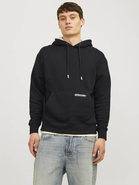Jack & Jones Černá pánská mikina s kapucí Jack & Jones Elegacy